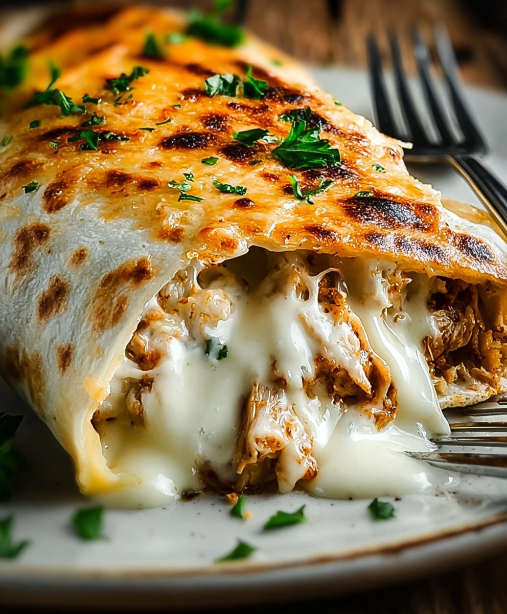 Cheesy Garlic Chicken Wraps