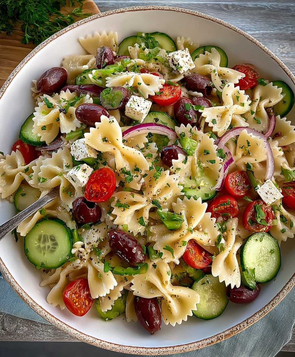 Healthy Greek Pasta Salad
