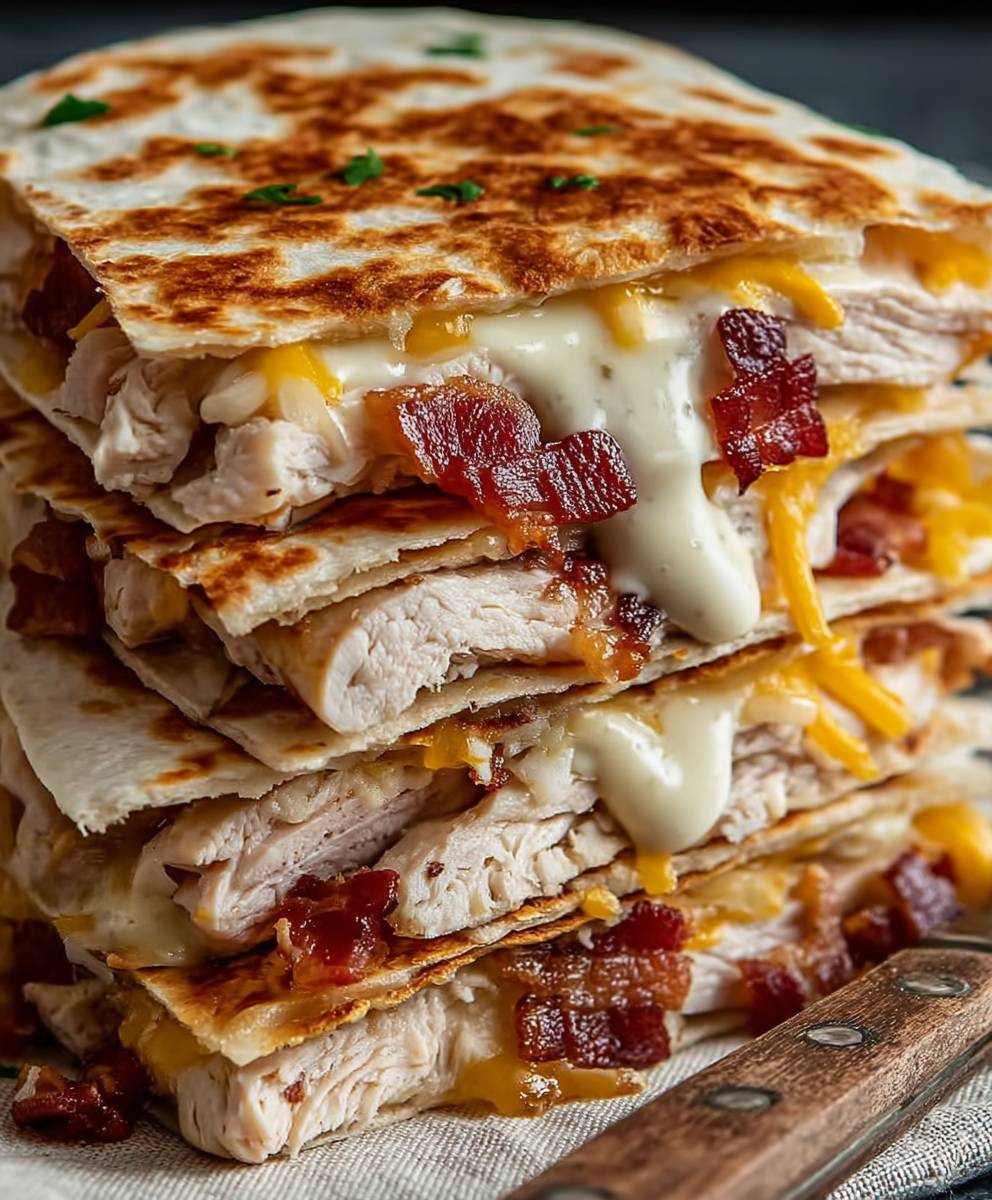 Chicken bacon ranch quesadilla