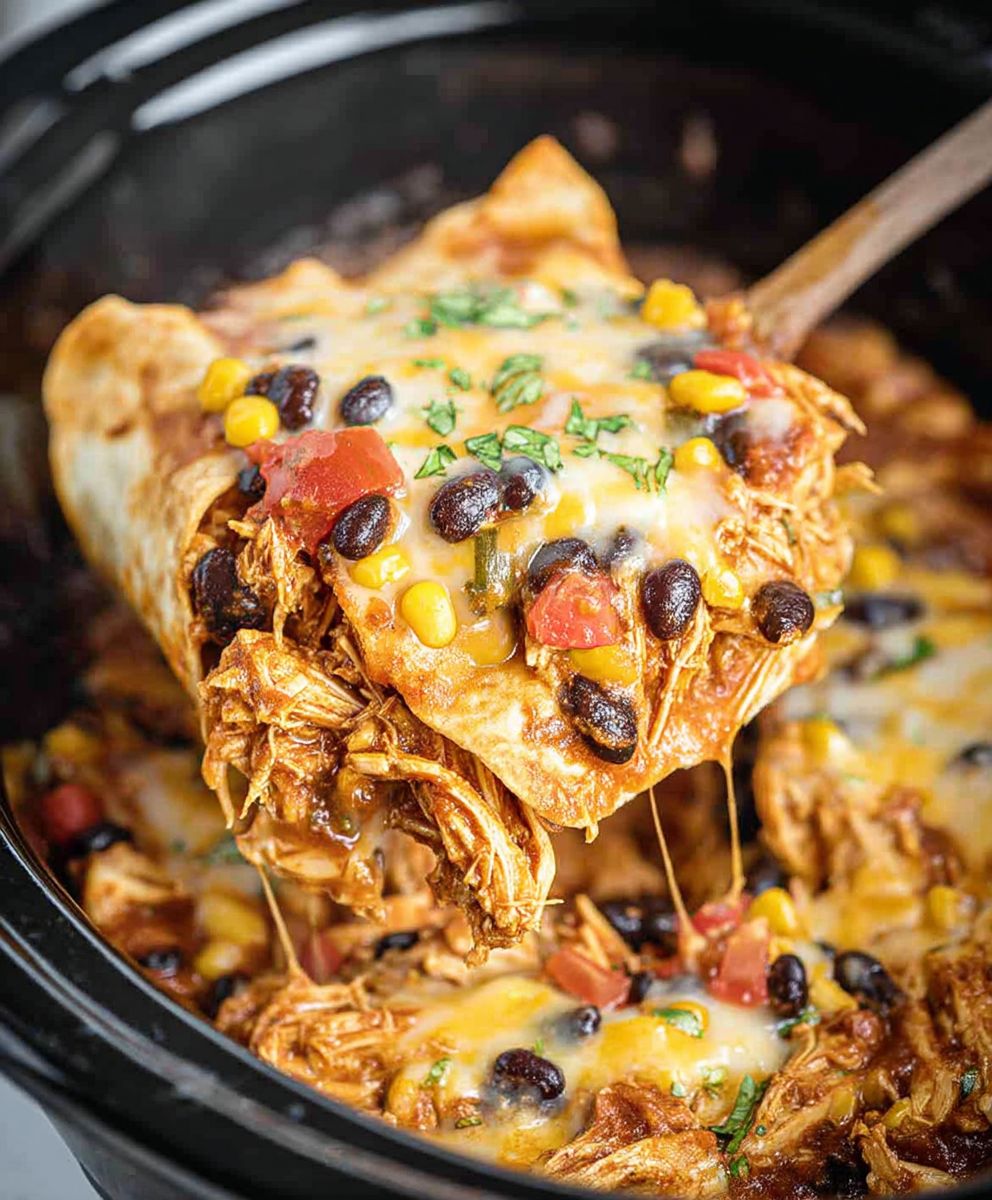 Crockpot Chicken Enchiladas