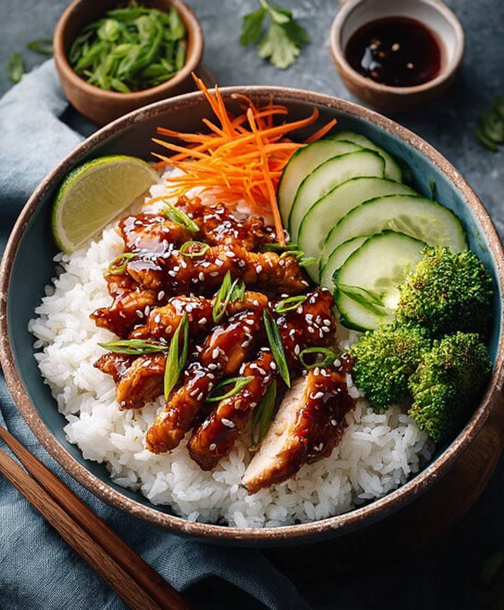 Sticky Chicken Rice Bowls