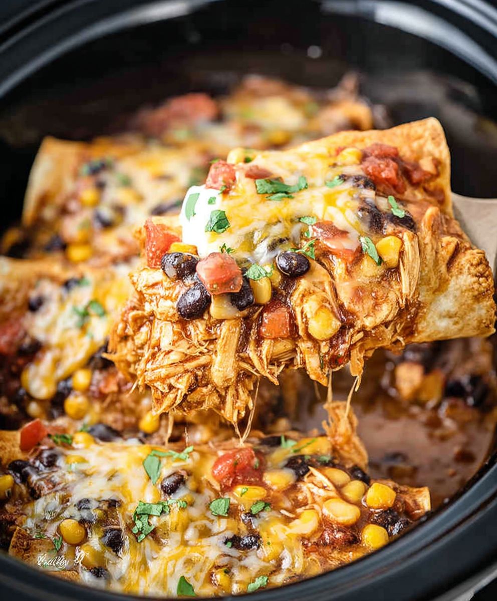 Crockpot Chicken Enchiladas