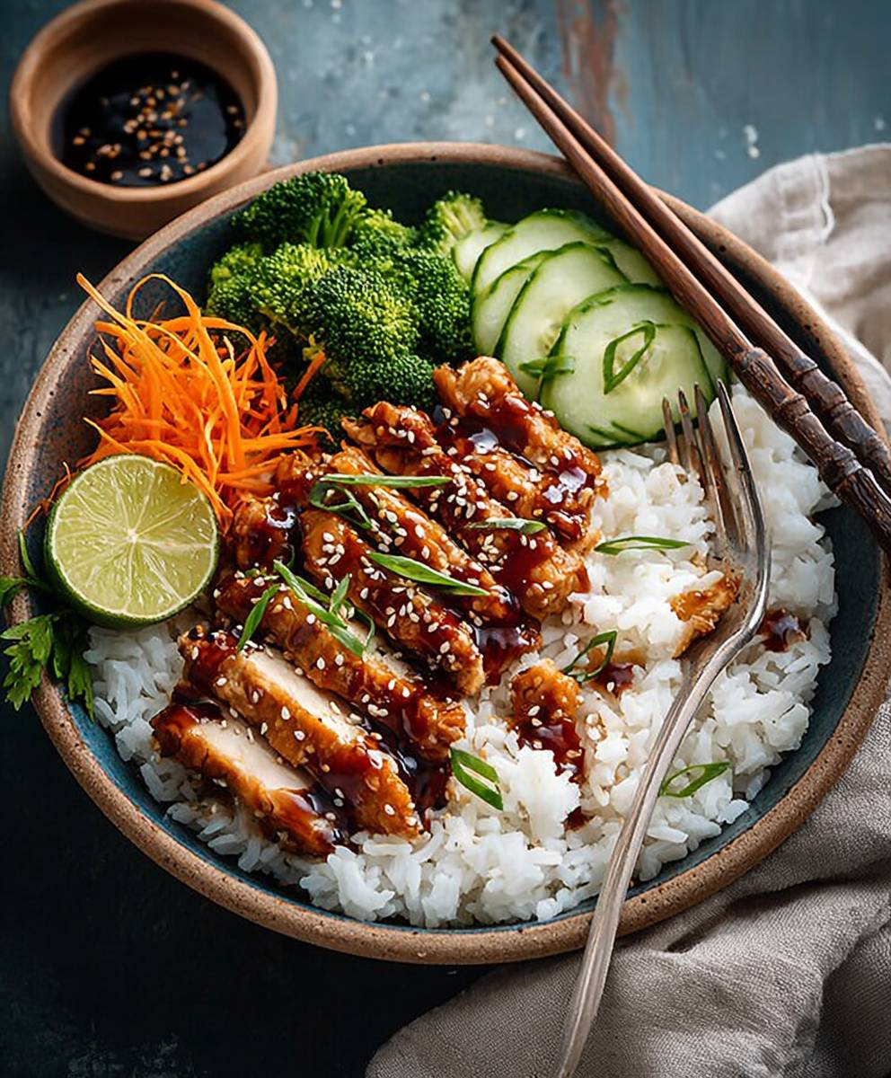 Sticky Chicken Rice Bowls