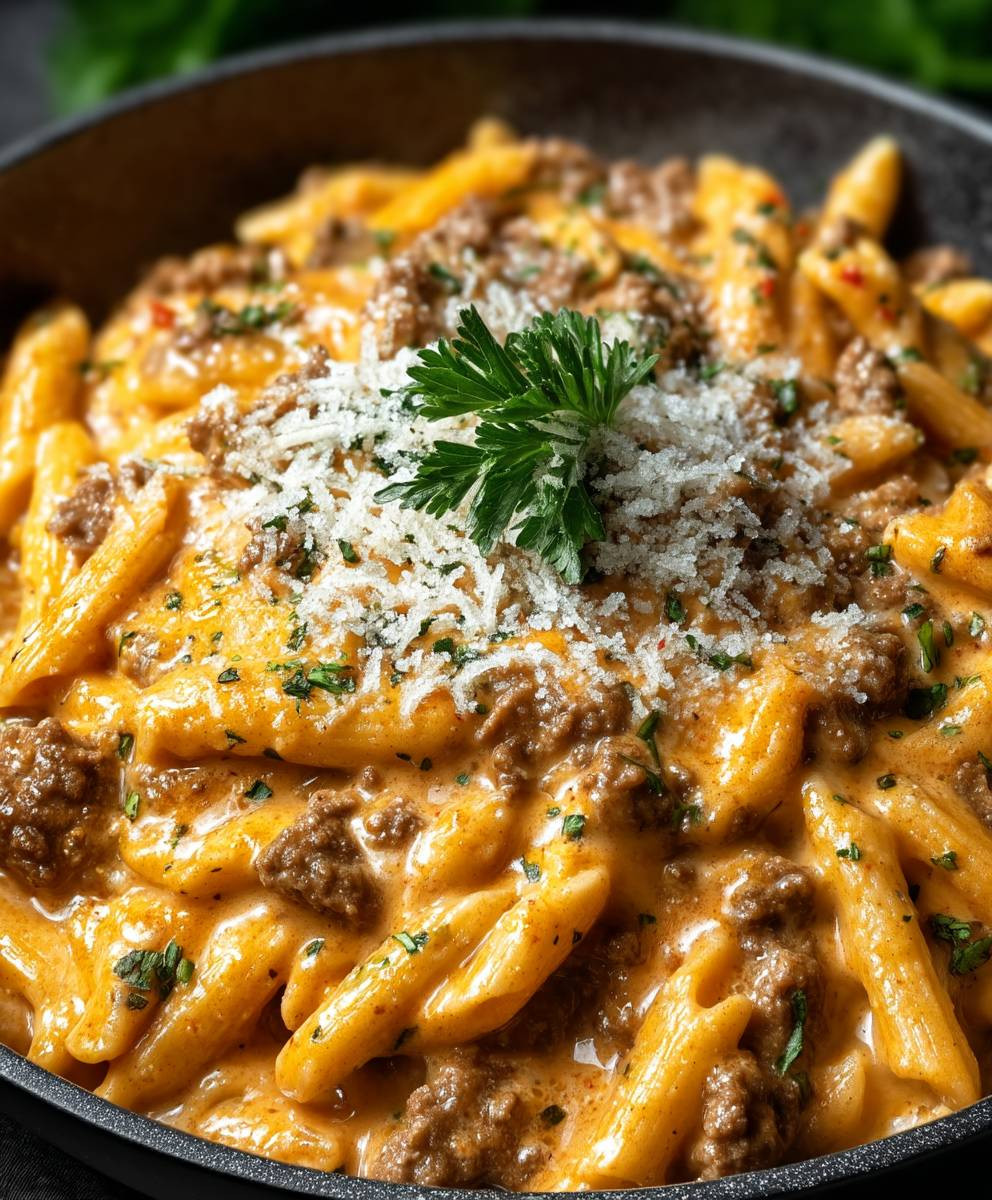 High Protein Creamy Beef Pasta