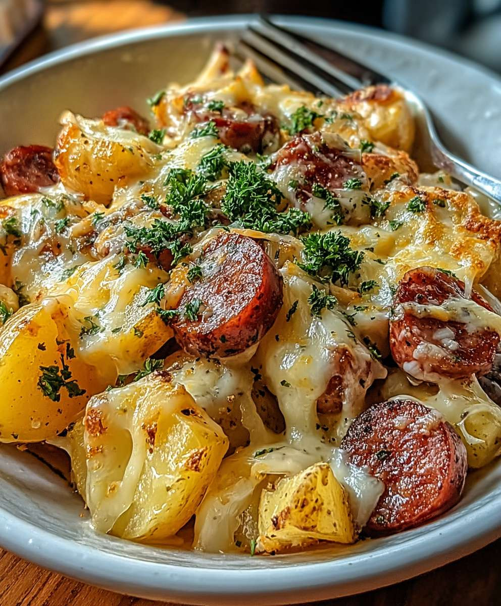 Cheesy Ranch Potatoes Smoked Sausage