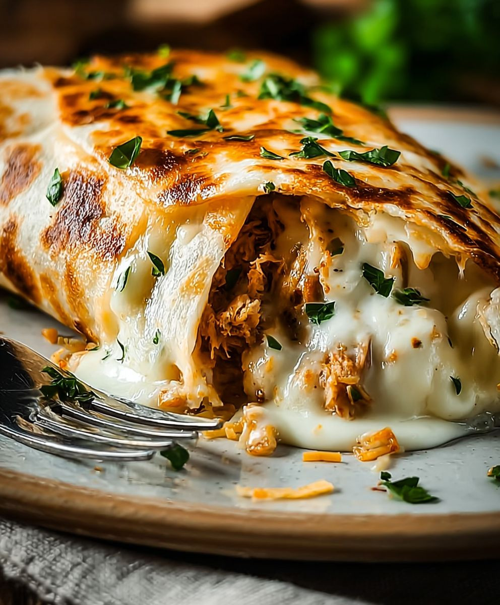 Cheesy Garlic Chicken Wraps