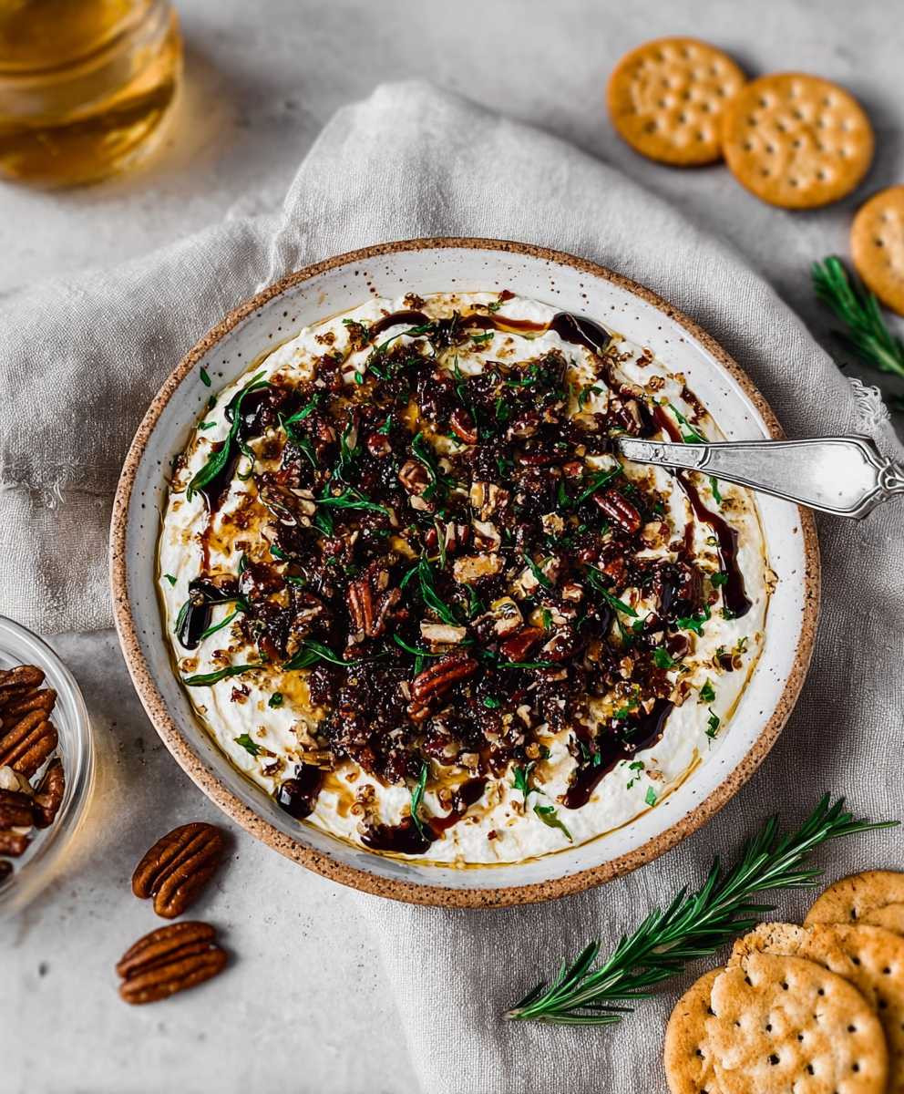 Cheese yogurt dip caramelized onion