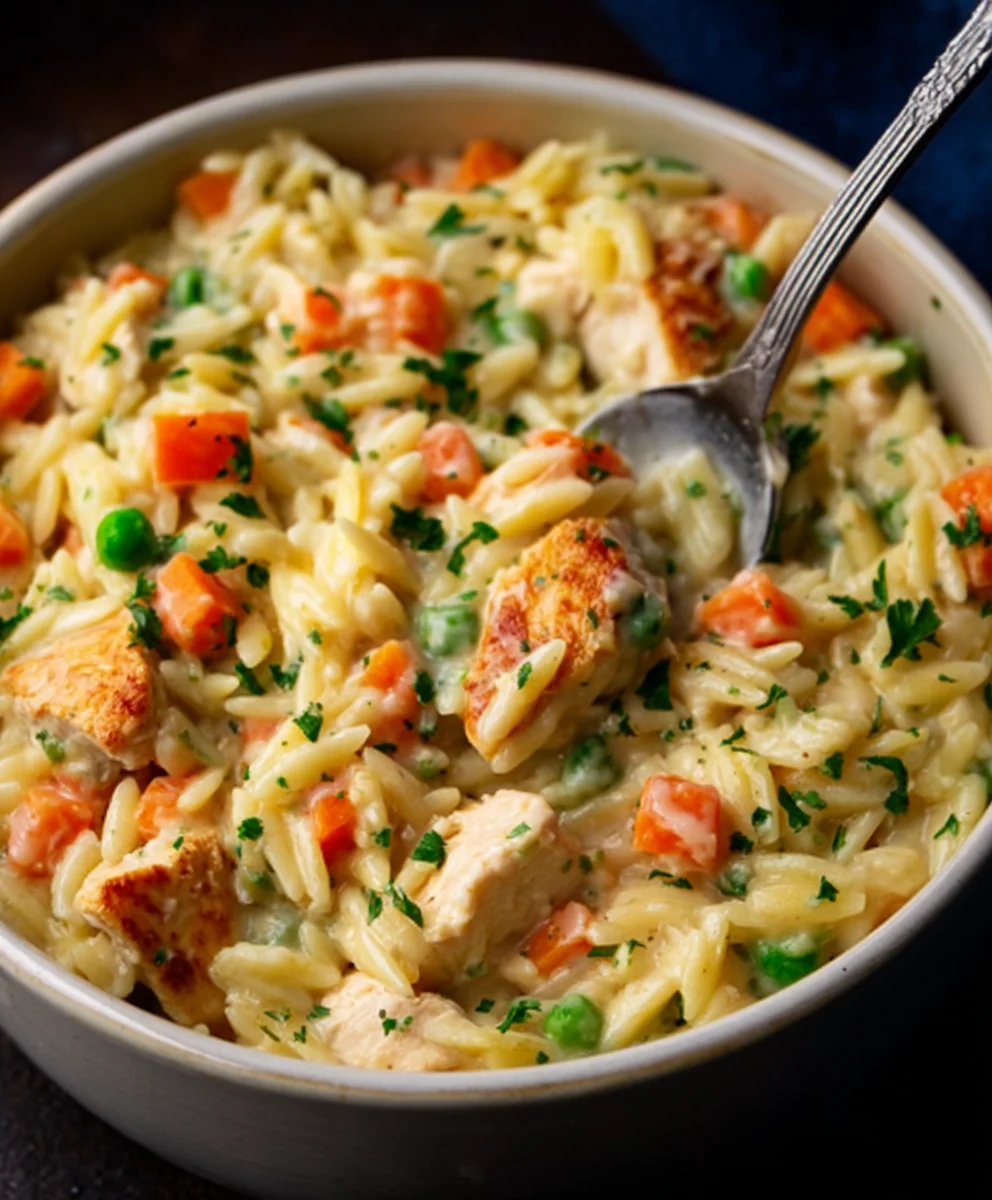 Creamy Chicken Pot Pie Orzo: Easy One-Pan Comfort Food
