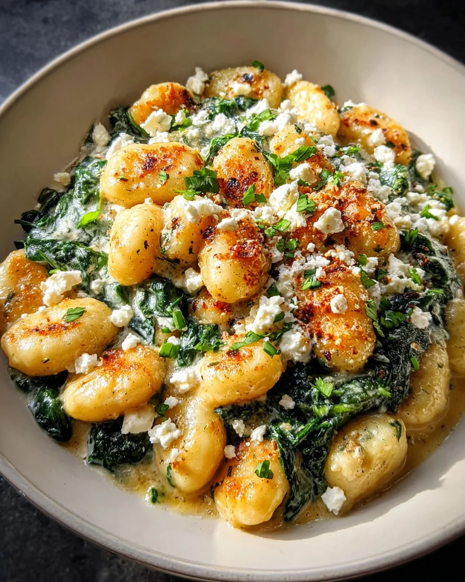 Crispy Gnocchi with Spinach & Feta – Easy Recipe!