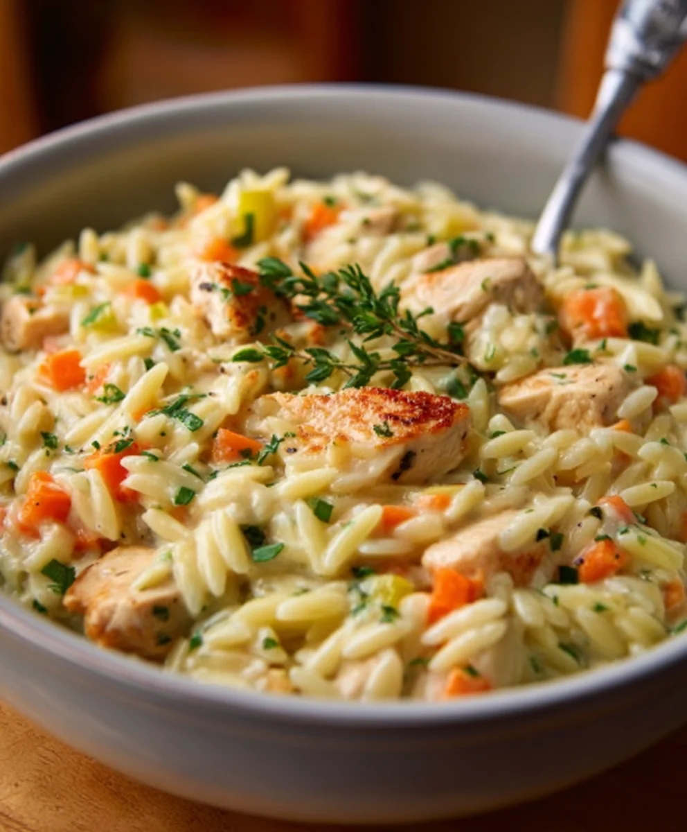 Creamy Chicken Pot Pie Orzo: Easy One-Pan Comfort Food