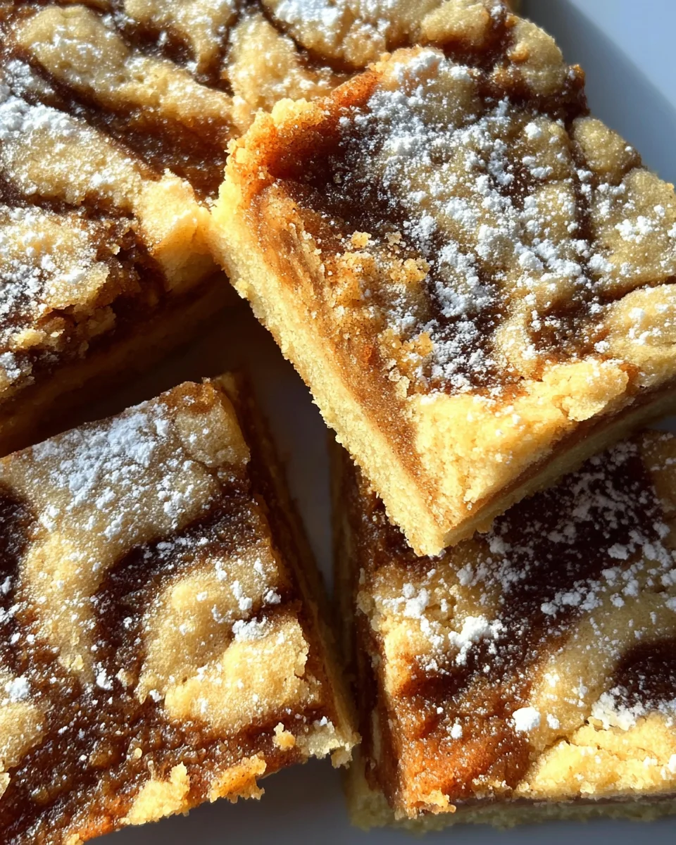 Easy Cinnamon Roll Shortbread Bars with Cream Cheese Glaze