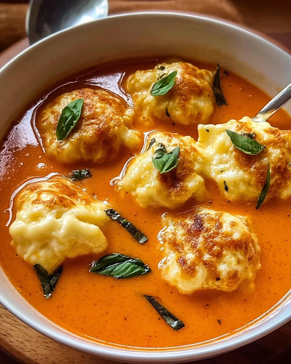 Tomato Soup with Cheesy Dumplings – Comfort in a Bowl!