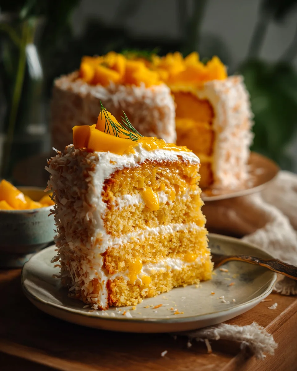 Tropical Vegan Mango Coconut Cake: A Taste of Paradise