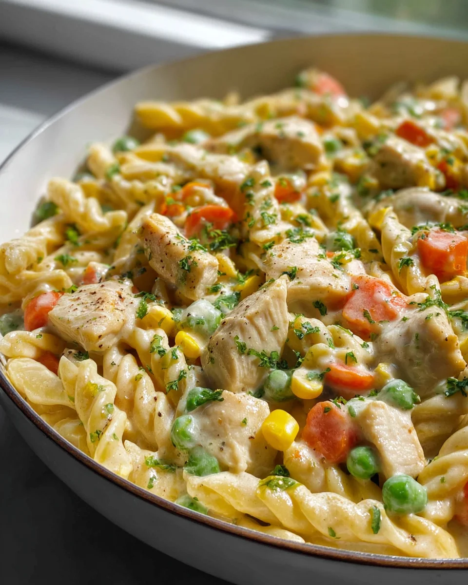 Quick Chicken Pot Pie Pasta: Creamy, Cozy, & Ready Fast!