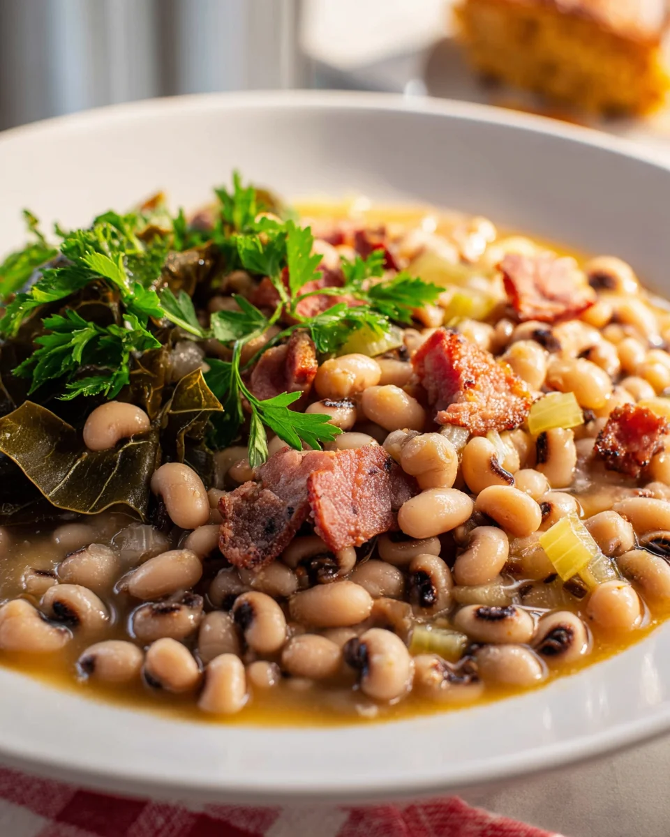 Authentic Southern Black Eyed Peas with Smoked Beef