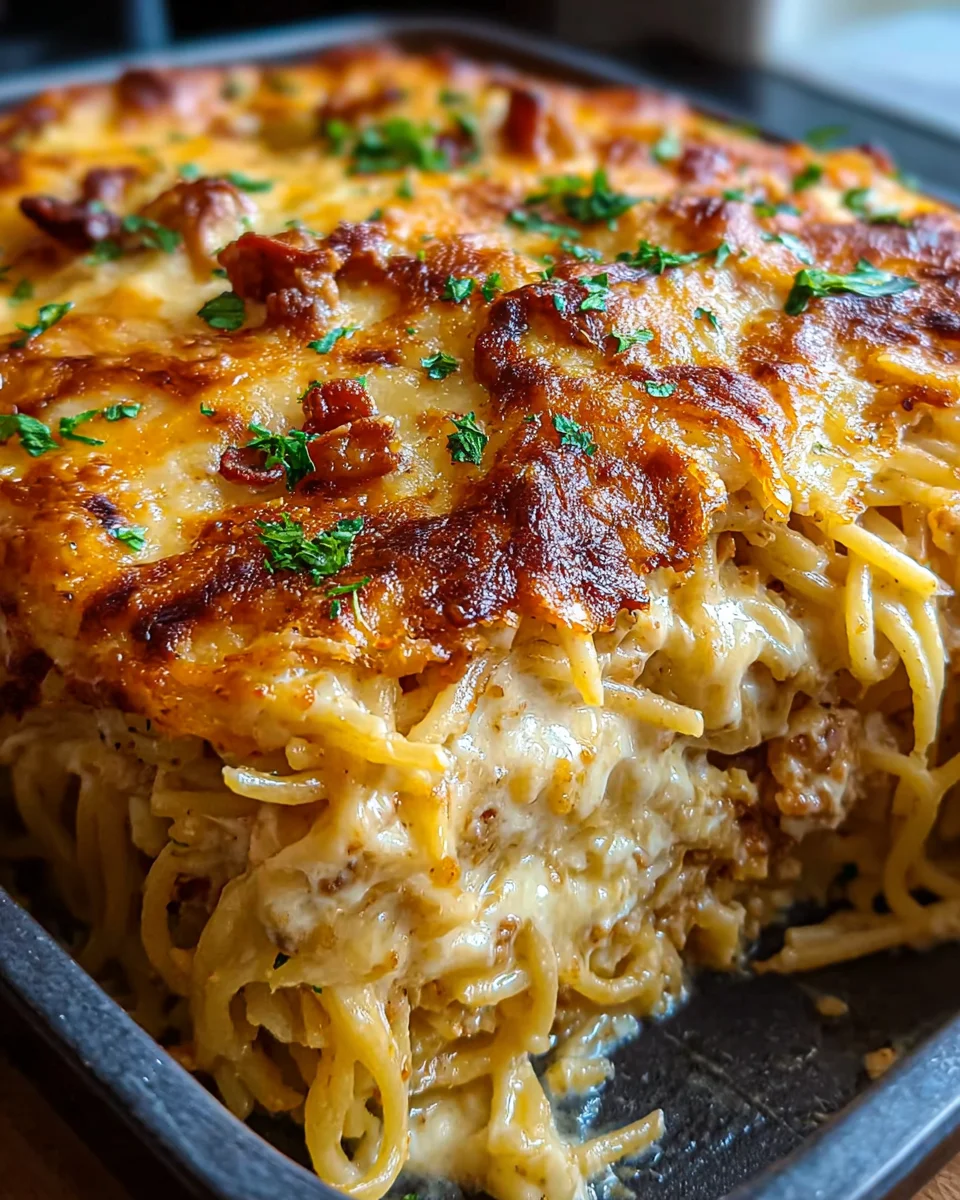 Best Creamy Southern Spaghetti Bake - Family Favorite