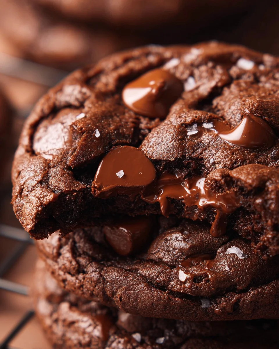 Fudgy Double Chocolate Chip Cookies: Best Gooey Treat!
