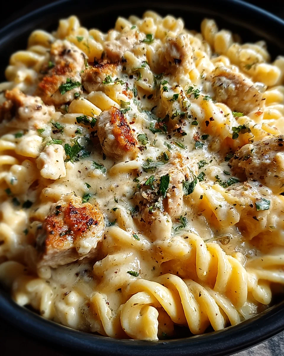 The Best Crockpot Garlic Parmesan Chicken Pasta Recipe