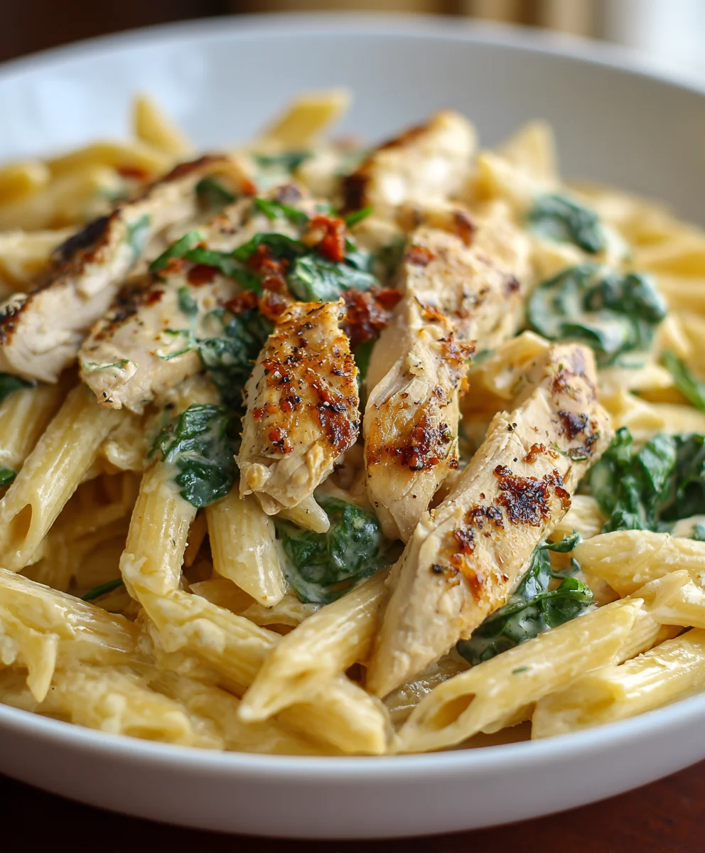 Easy Chicken Spinach Penne – Creamy & Healthy Dinner!