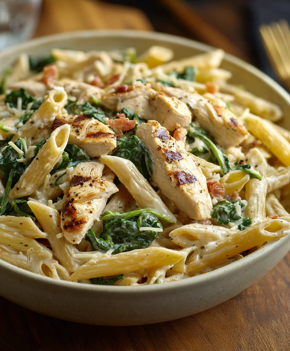 Easy Chicken Spinach Penne – Creamy & Healthy Dinner!
