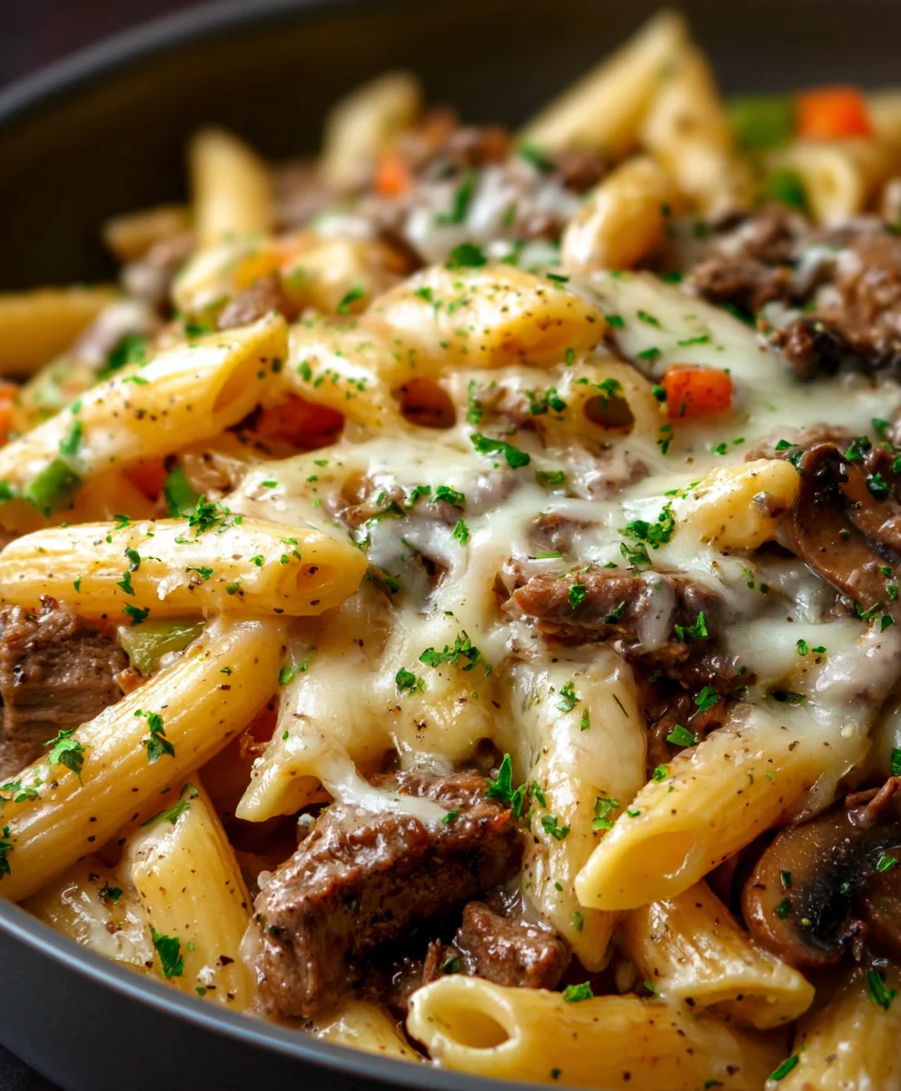 Philly Cheesesteak Pasta: Quick, Cheesy Beef Dinner!