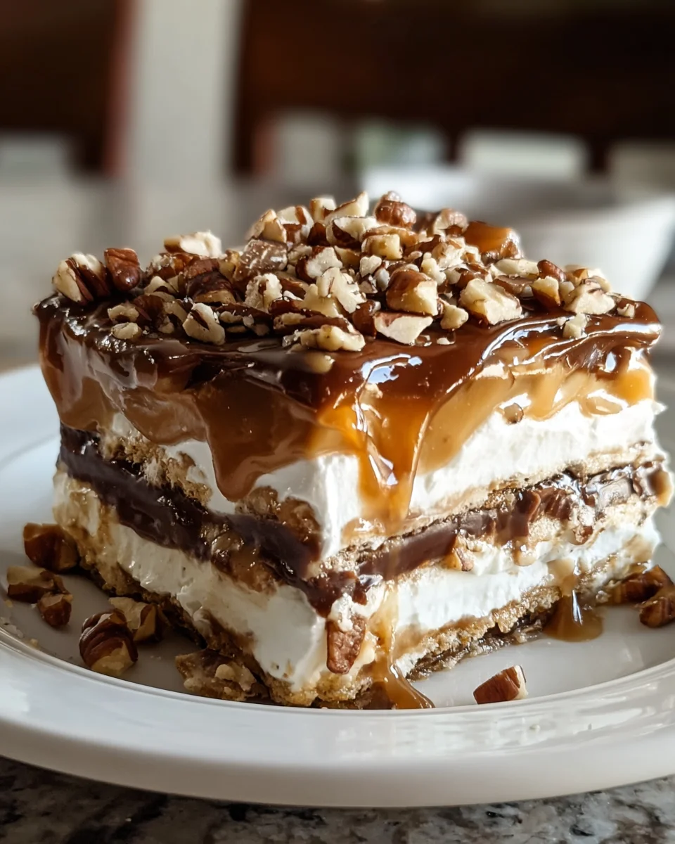 Irresistible No Bake Turtle Lasagna Dessert Recipe to Try!