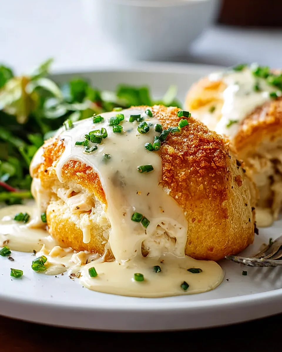 Delicious Chicken Pillows with Creamy Parmesan Sauce Recipe