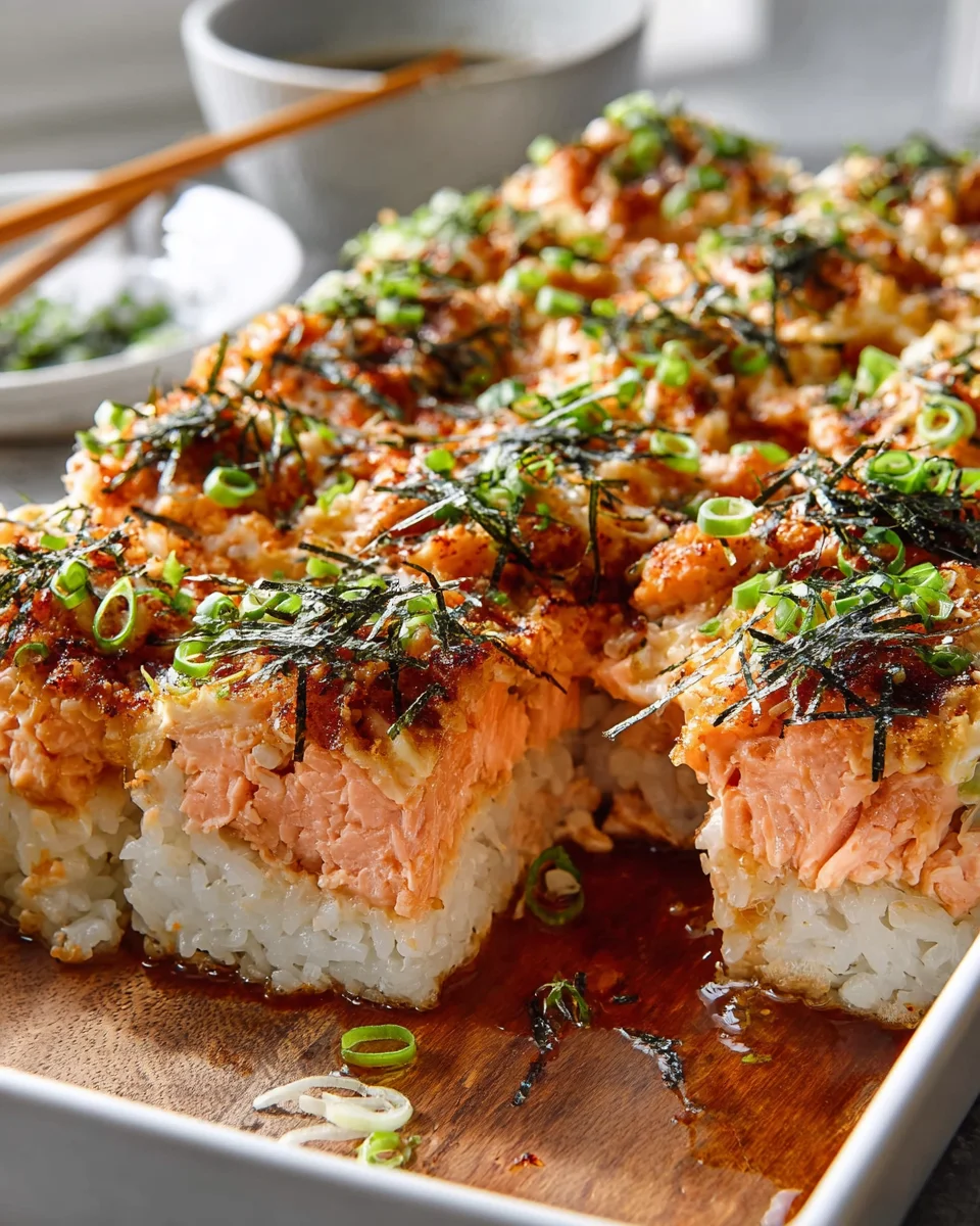 Easy Spicy Salmon Sushi Bake Recipe: Quick Dinner Idea