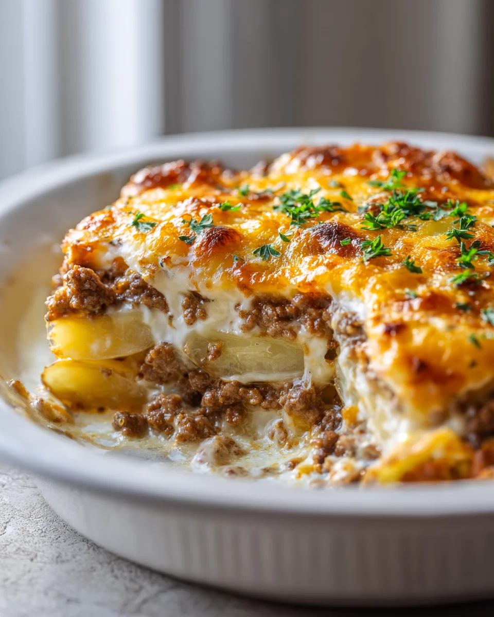 Cheesy Beef Hamburger Potato Casserole: Comfort Food Delight