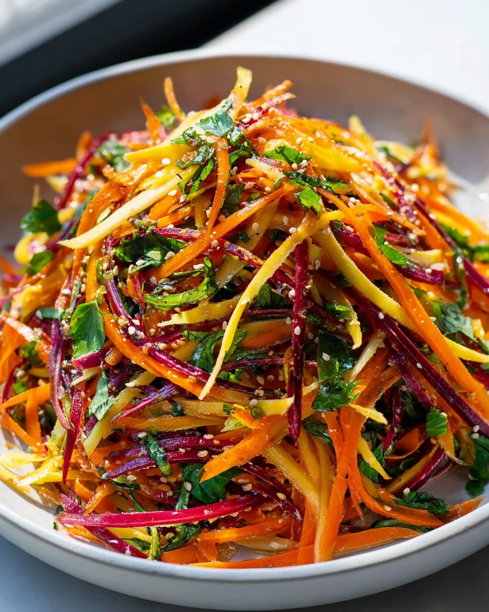 Shaved Rainbow Carrot Sesame Salad: Vibrant & Healthy