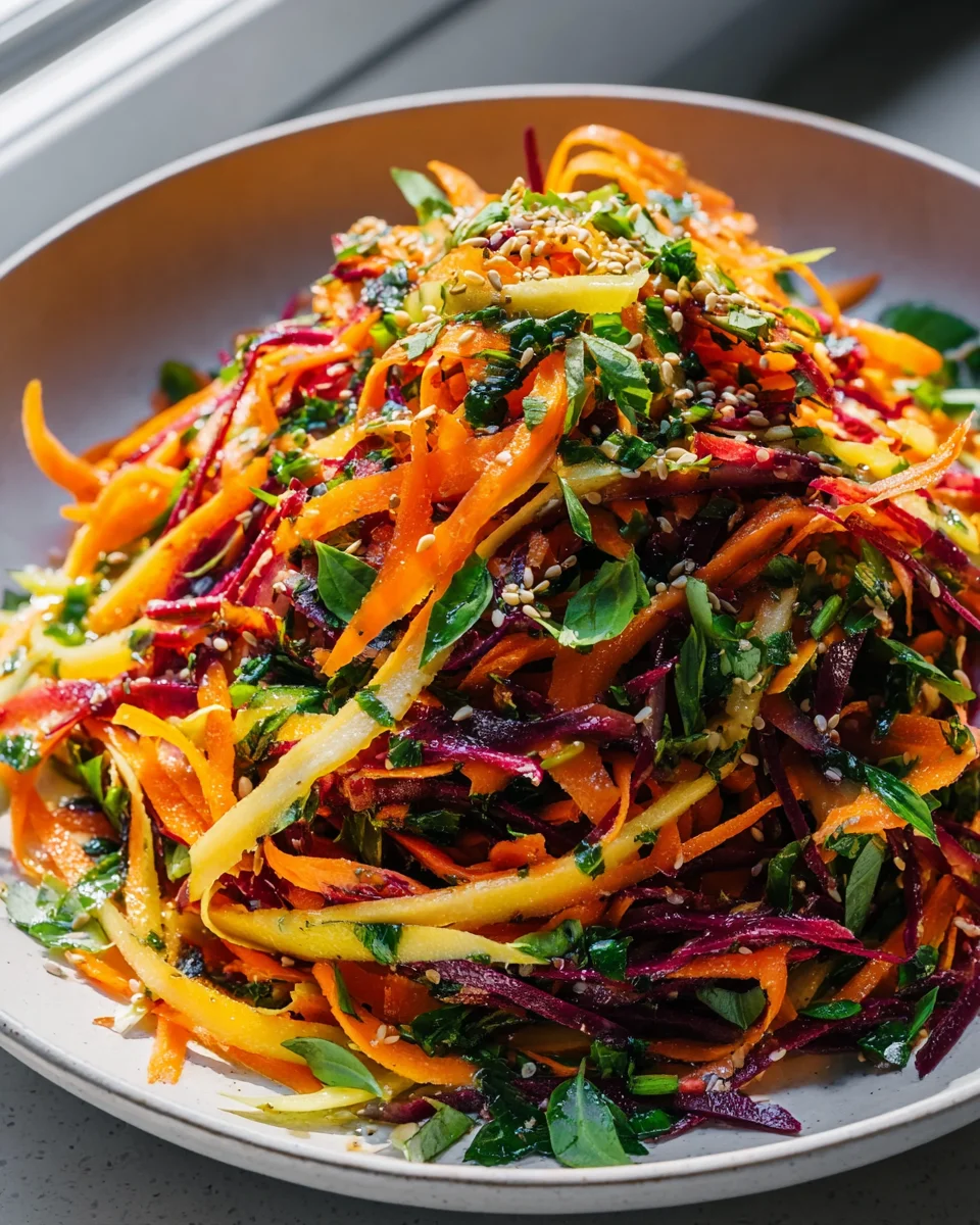 Shaved Rainbow Carrot Sesame Salad: Vibrant & Healthy