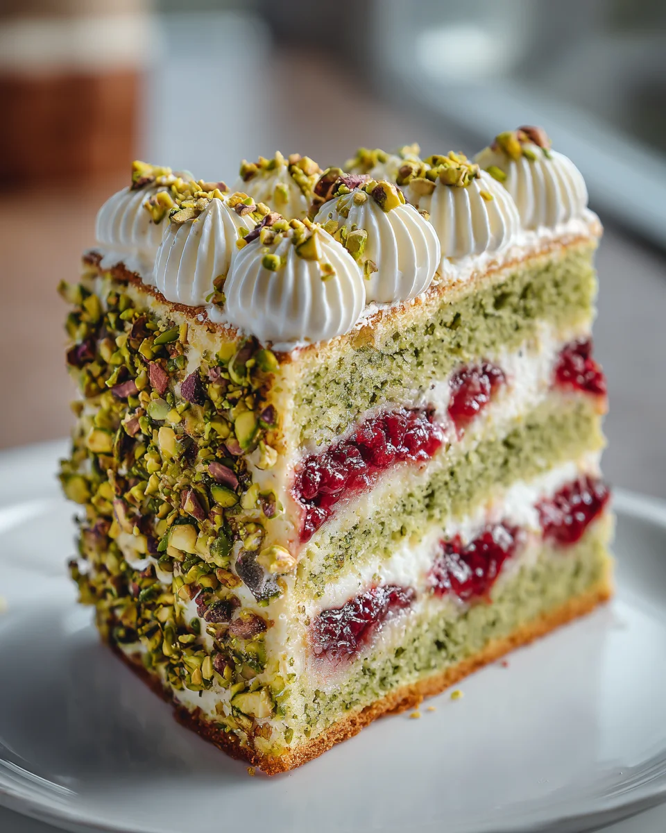 Heavenly Pistachio Raspberry Cake Recipe for Dessert Lovers
