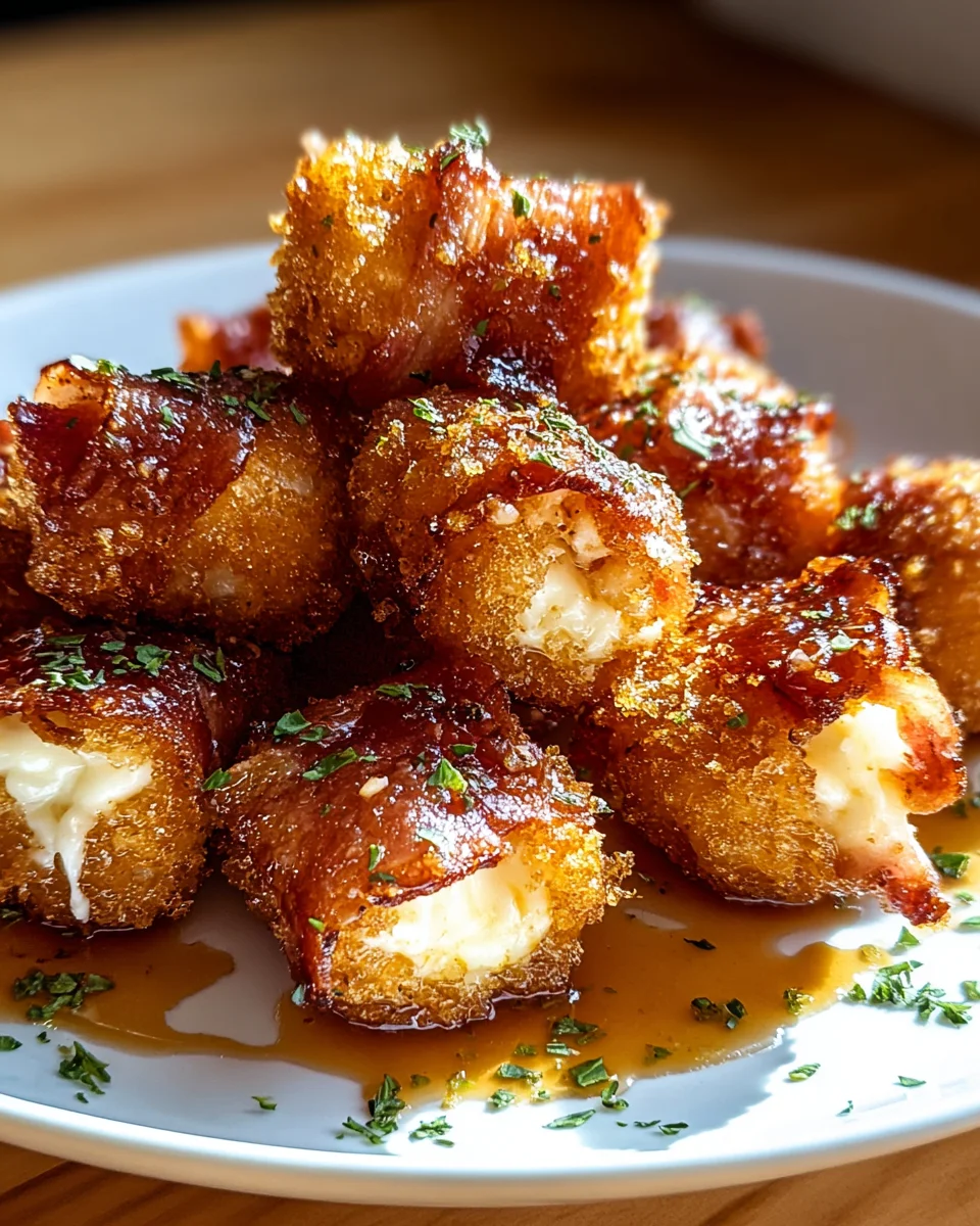 Crispy Beef Bacon Mozzarella Poppers with Irresistible Glaze