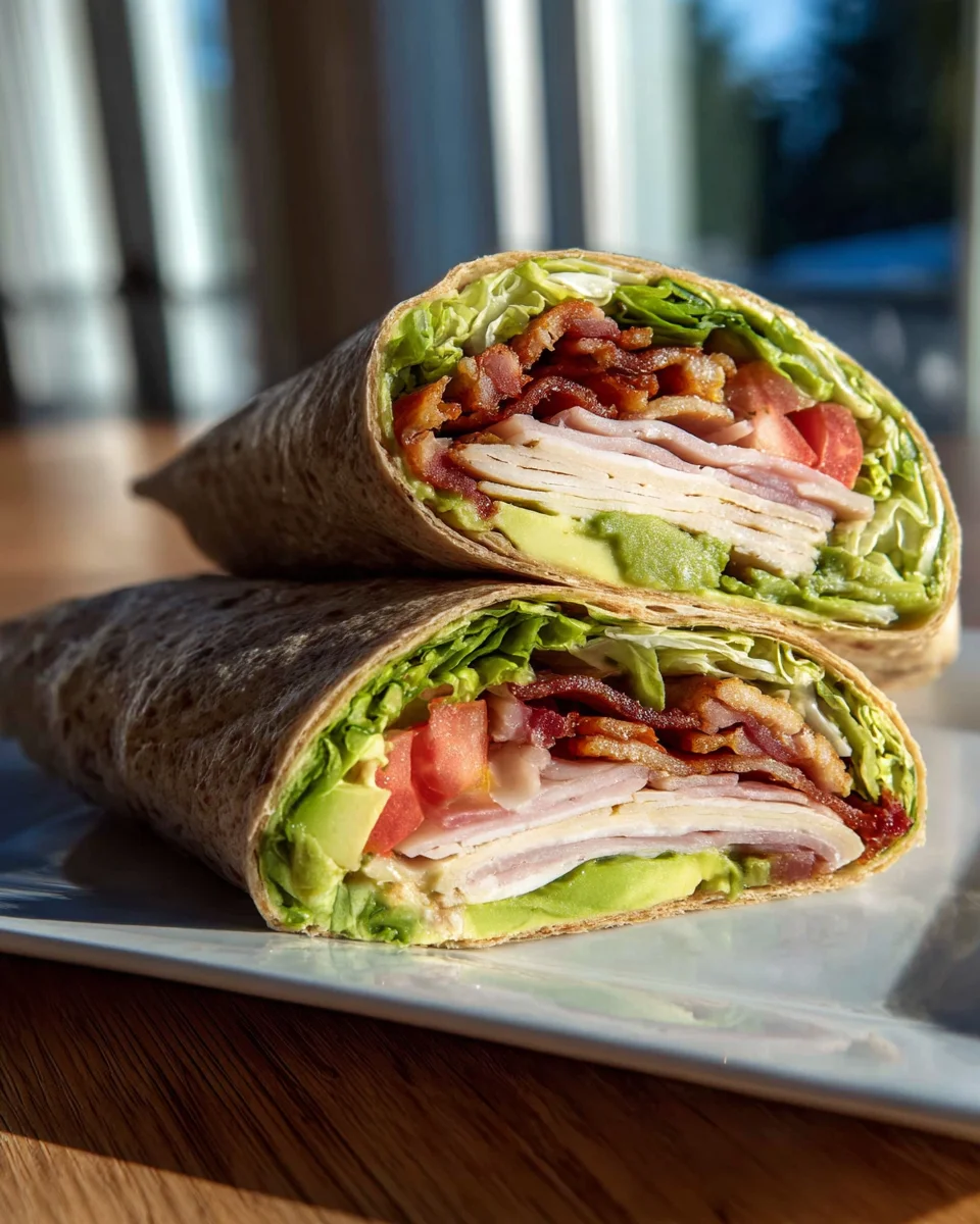 Delicious Turkey Avocado Club Wrap - Healthy Lunch Idea!