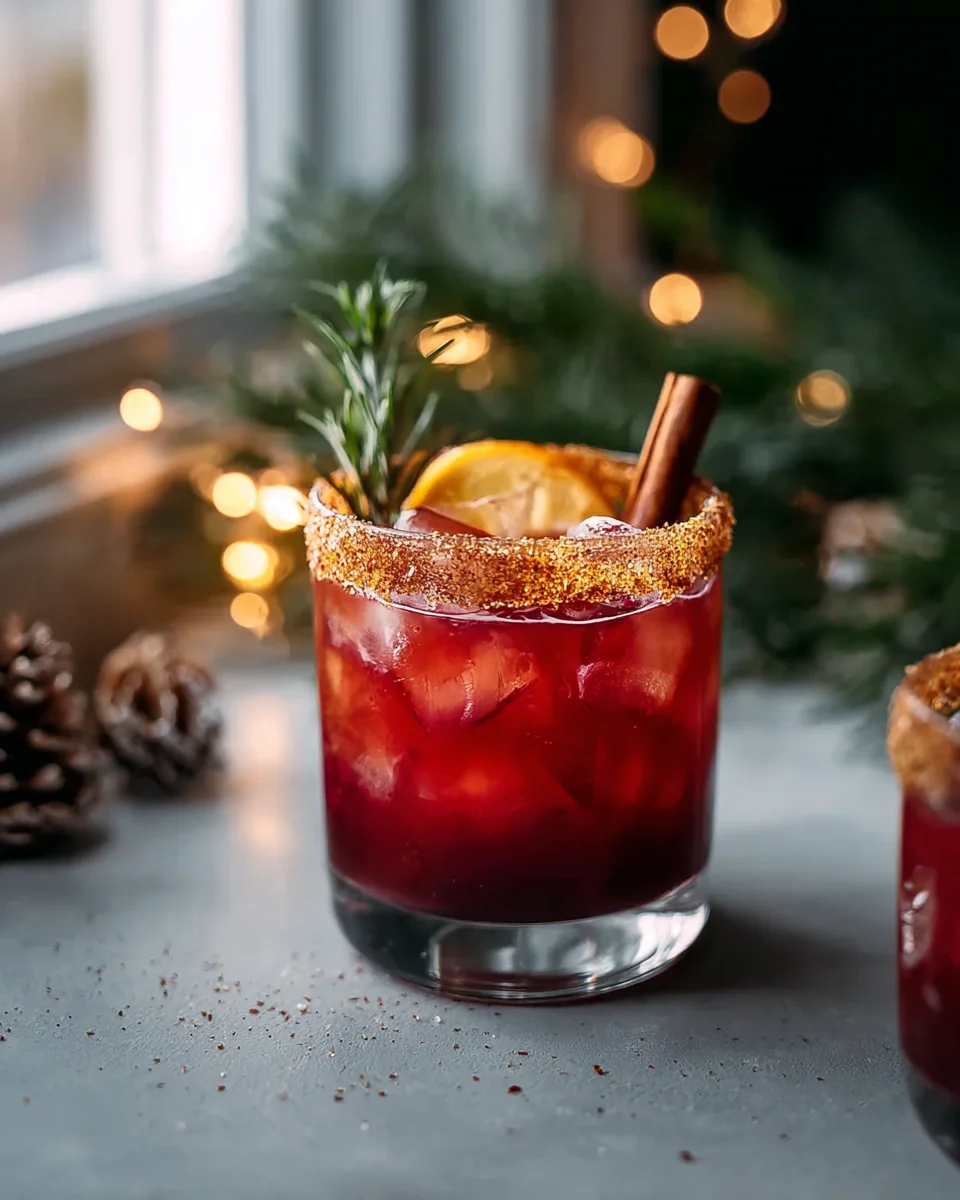Festive Spiced Christmas Margarita Mocktail - Perfect for Holidays