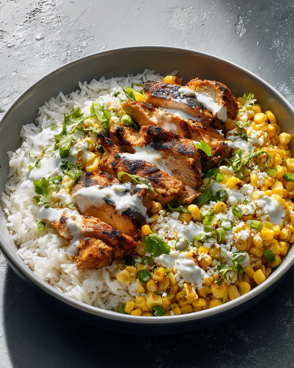 High Protein Street Corn Chicken Bowls - Healthy & Flavorful