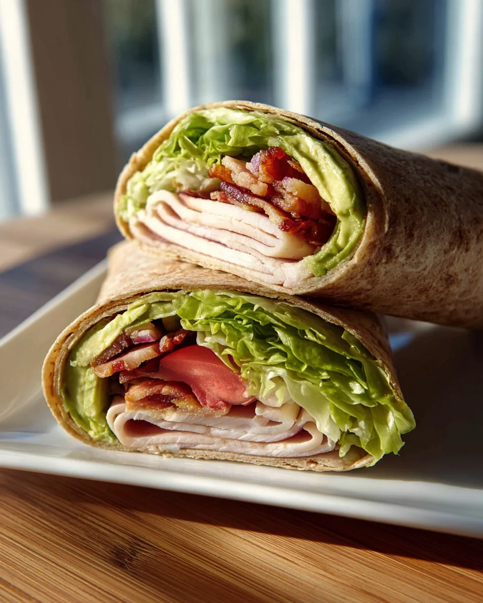 Delicious Turkey Avocado Club Wrap - Healthy Lunch Idea!