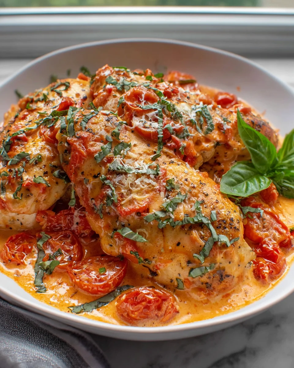 Easy & Irresistible Slow Cooker Creamy Tomato Basil Chicken
