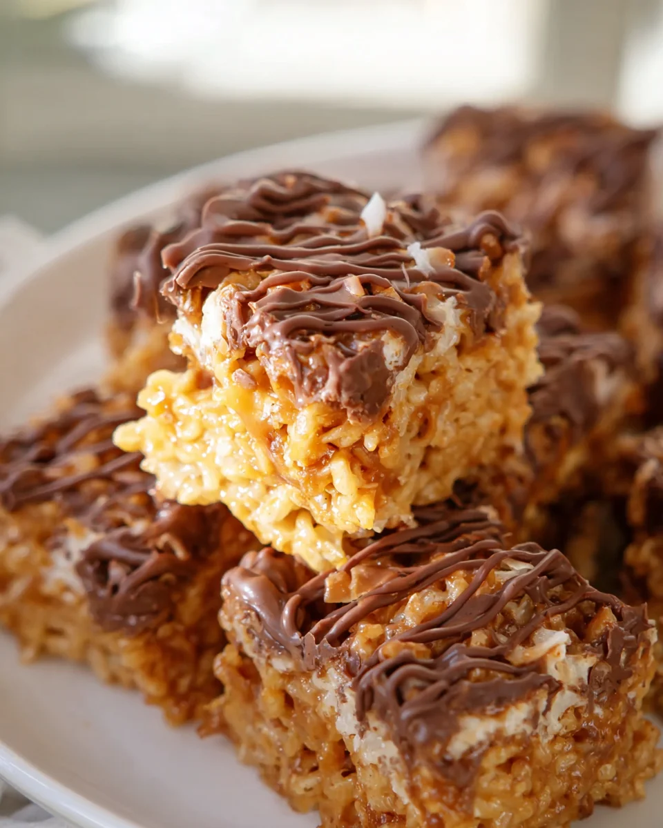 Samoa Caramel Delite Rice Krispie Treats Recipe You'll Love!