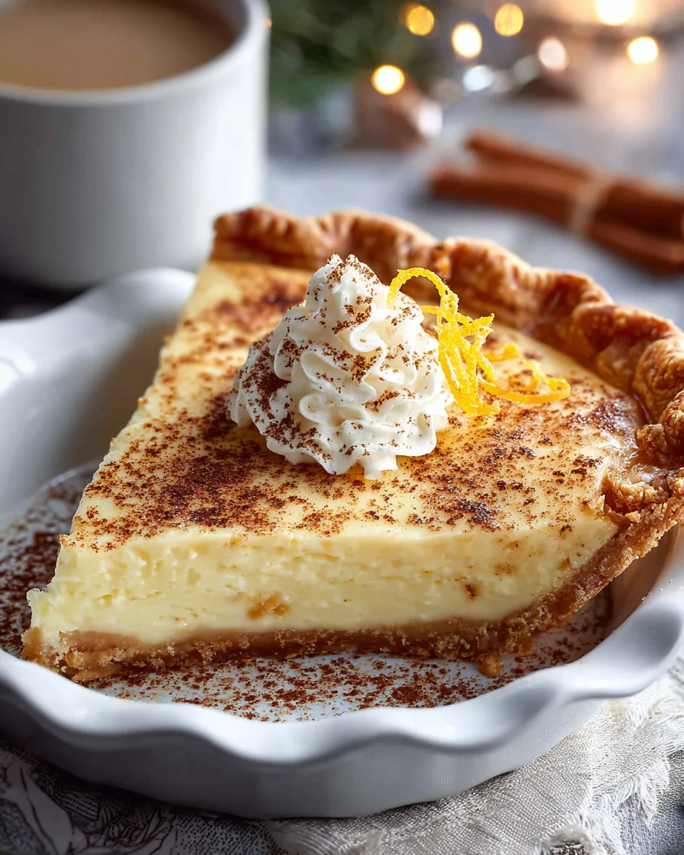 Creamy Christmas Eve Cinnamon Vanilla Custard Pie Recipe