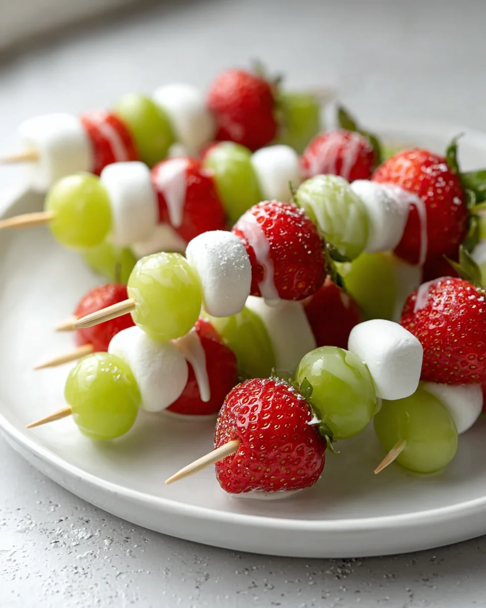 Delicious Healthy Christmas Fruit Skewers for Festive Fun!