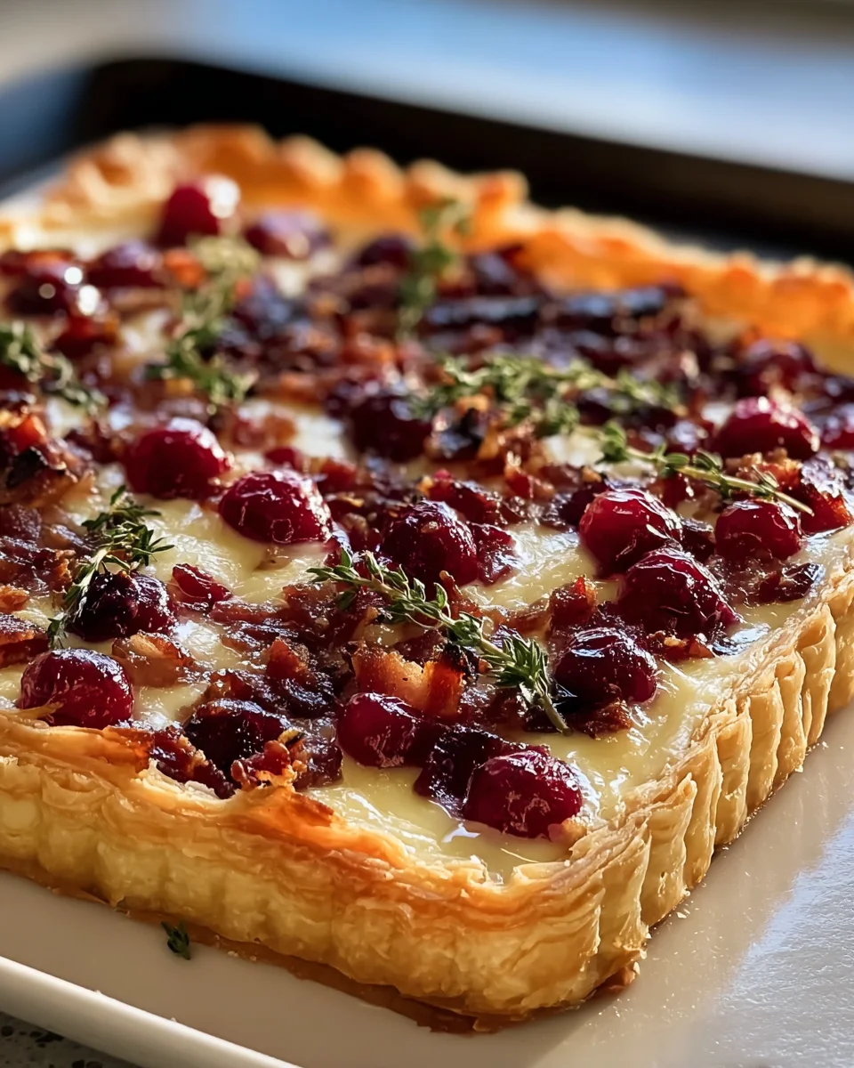 Cranberry Brie Tart with Beef Pancetta and Thyme Delight