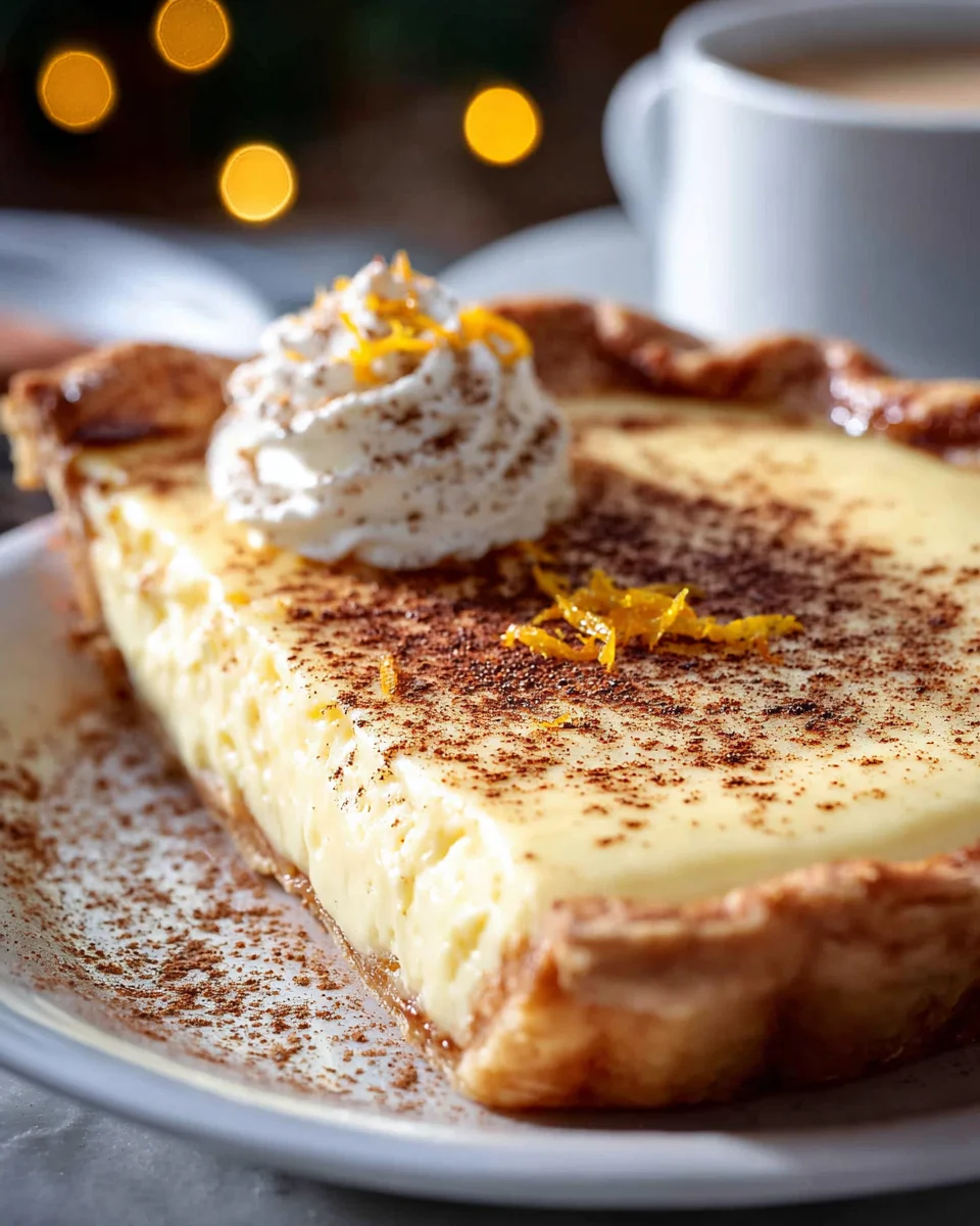 Christmas Eve Cinnamon Vanilla Custard Pie - Festive Delight