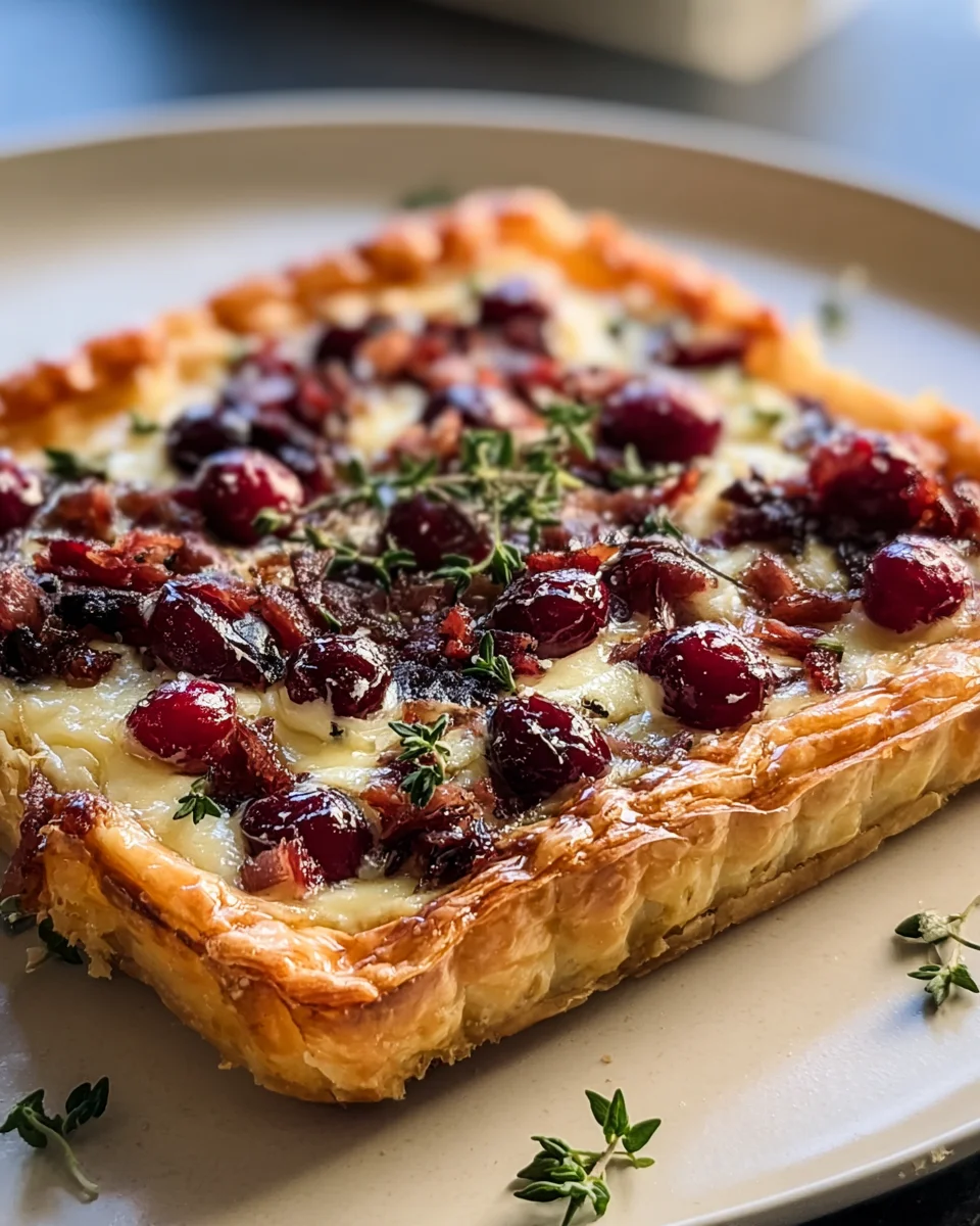 Cranberry Brie Tart with Beef Pancetta and Thyme Delight