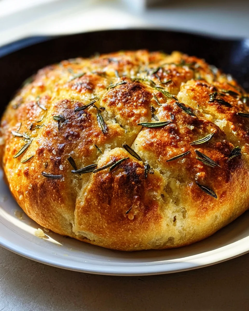 Rustic Garlic Rosemary Skillet Bread: Quick & Delicious