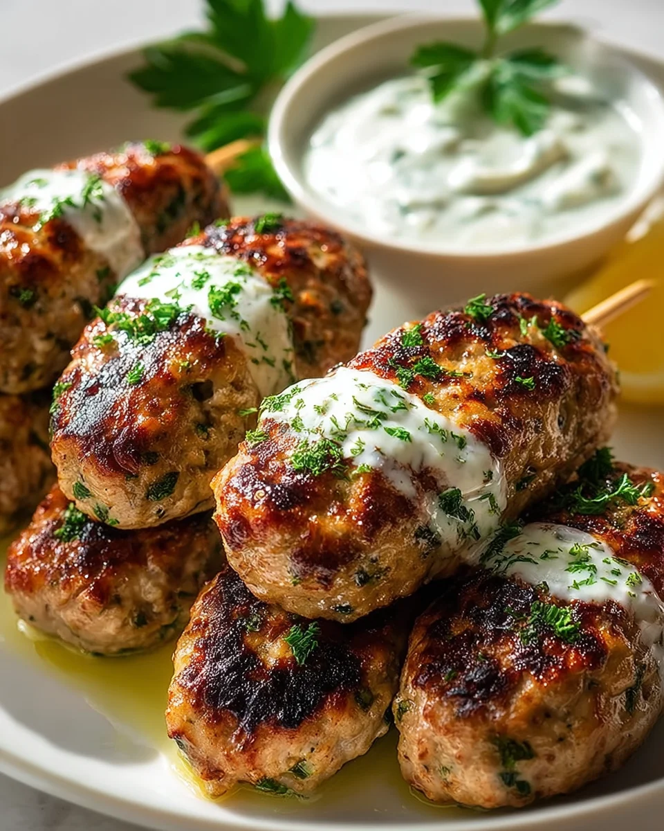 Best Chicken Kofta Recipe with Creamy Garlic Yogurt Sauce