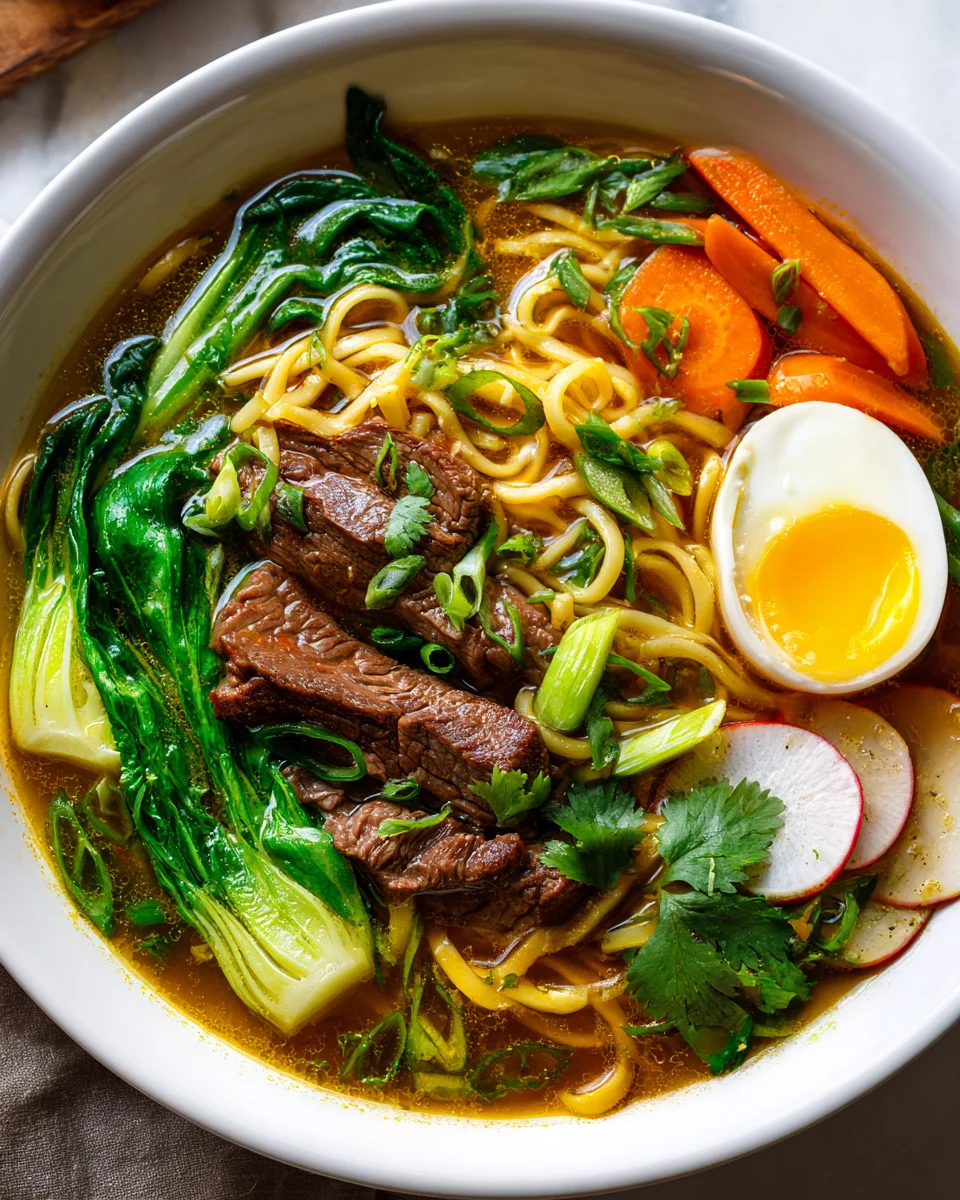 Hearty Beef Noodle Soup with Vegetables - Easy Recipe