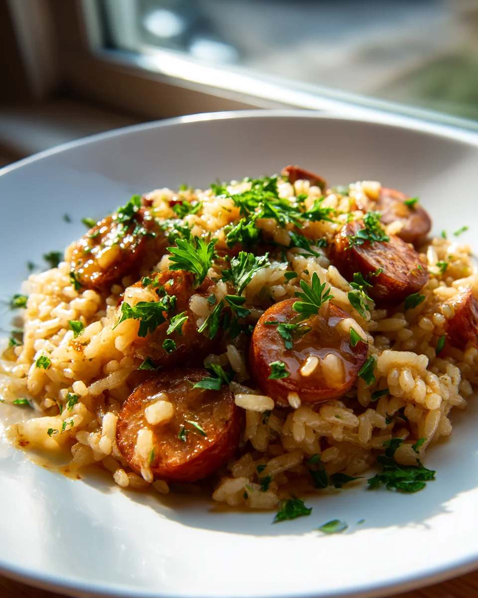 Easy One-Skillet Cajun Honey Garlic Beef Sausage Rice
