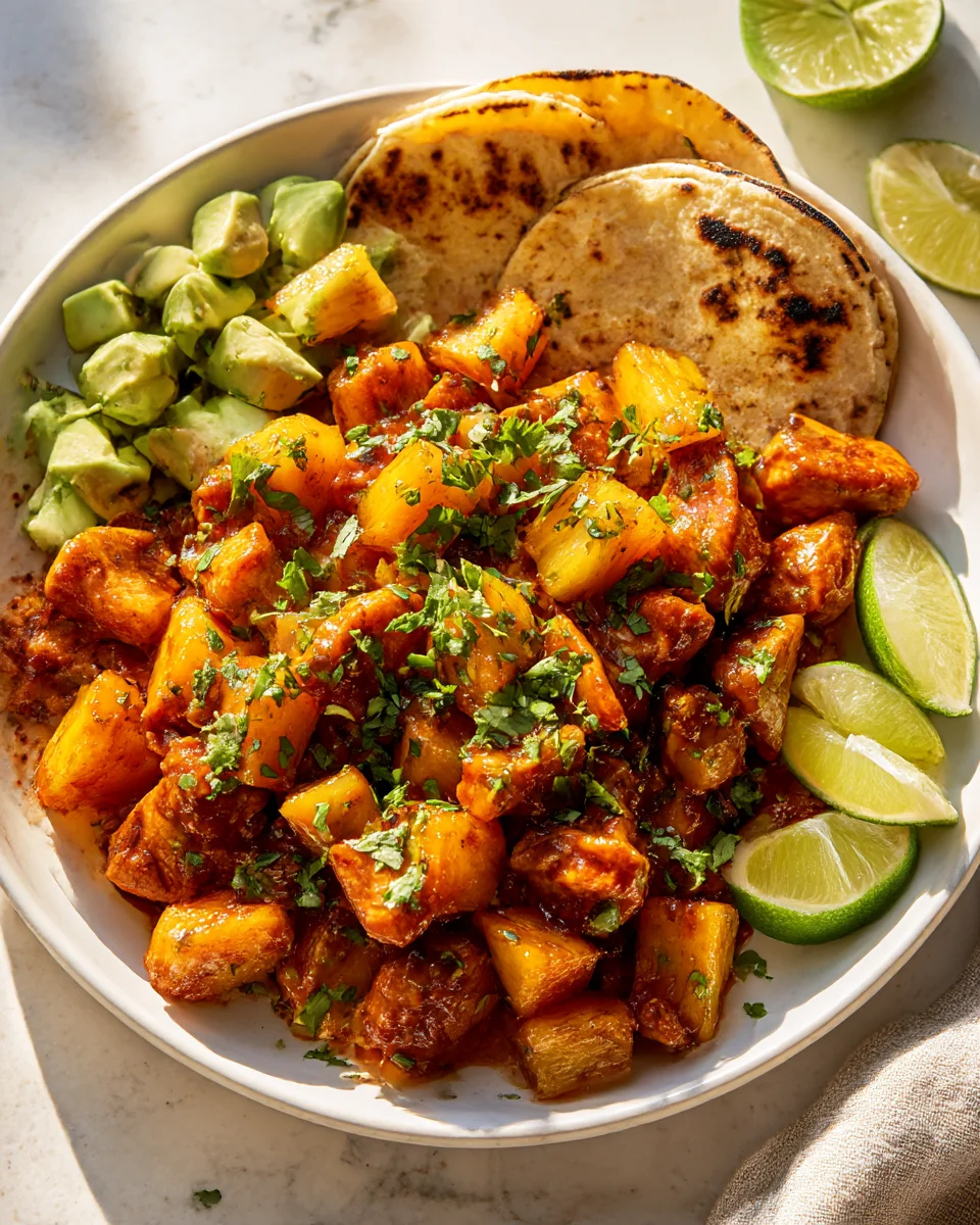 One Pan Chicken Pineapple Tacos: Easy Weeknight Meal!