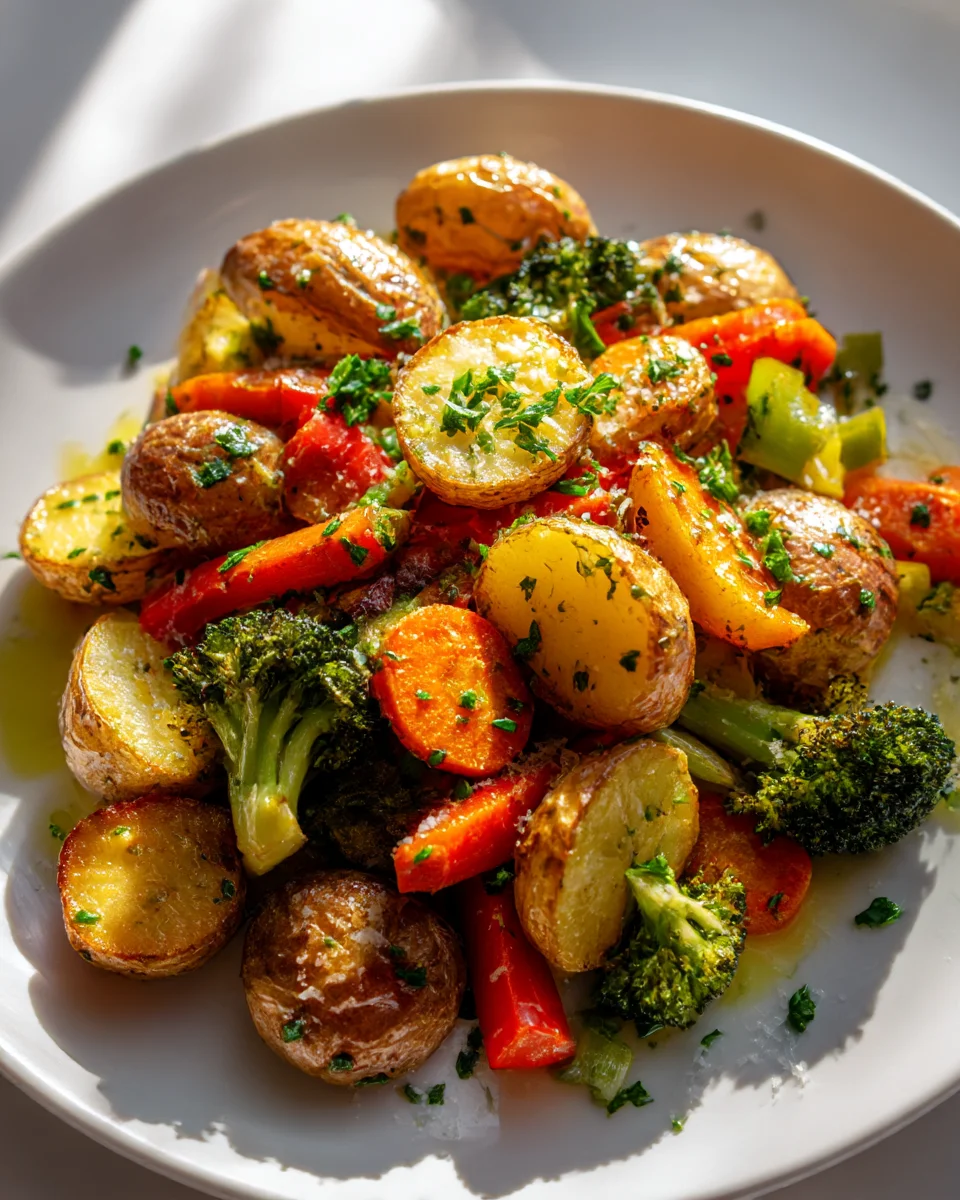 Garlic Herb Roasted Potatoes & Veggies: Easy Flavorful Recipe